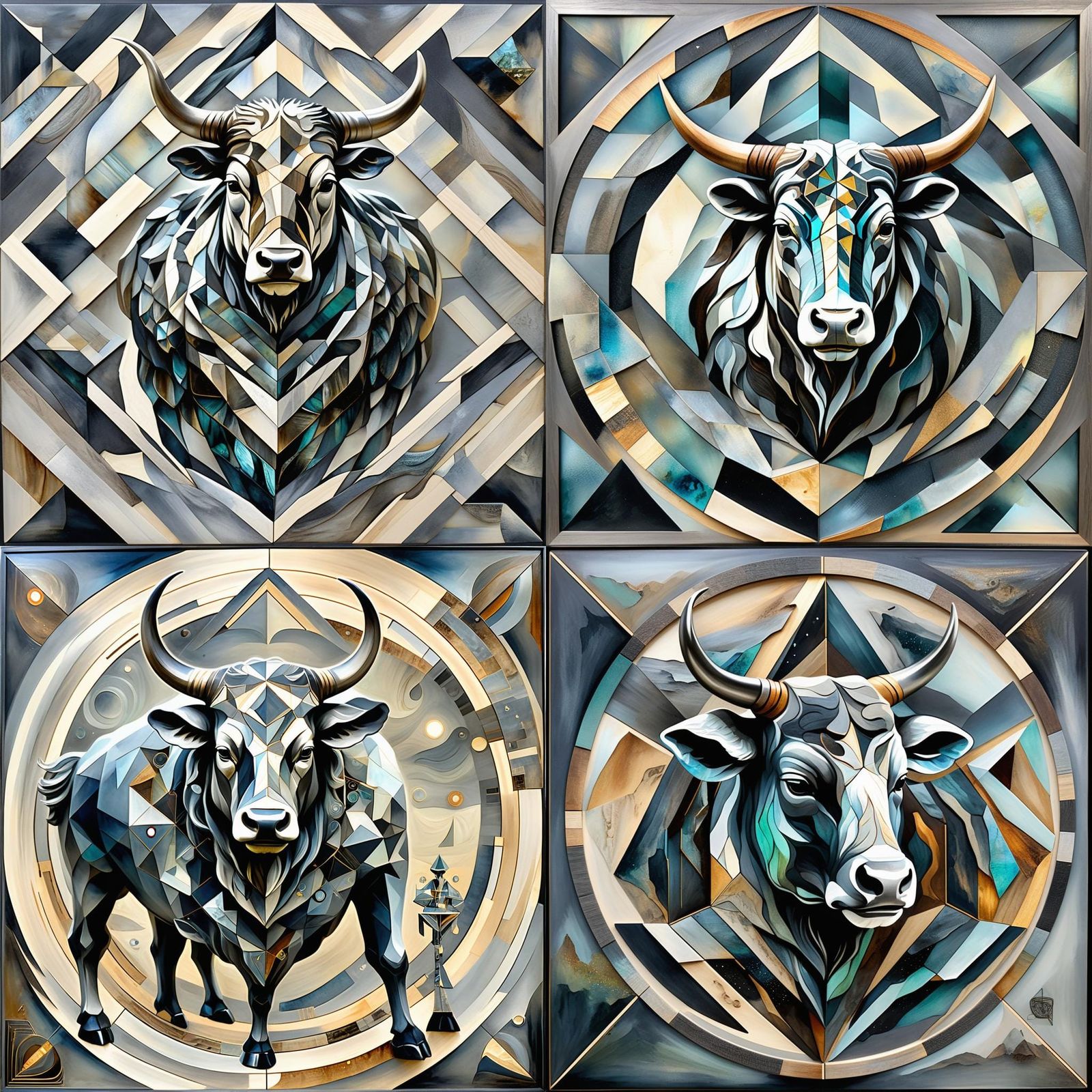 Anthropomorphic Taurus Sculpture in Tenebrism Style