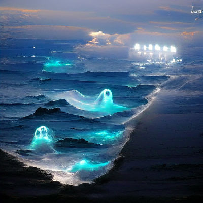 Ethereal Ocean: A Dreamlike Ghostly Sea