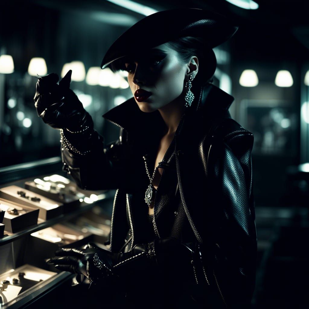 Lady Gaga Robbery in Film Noir Style