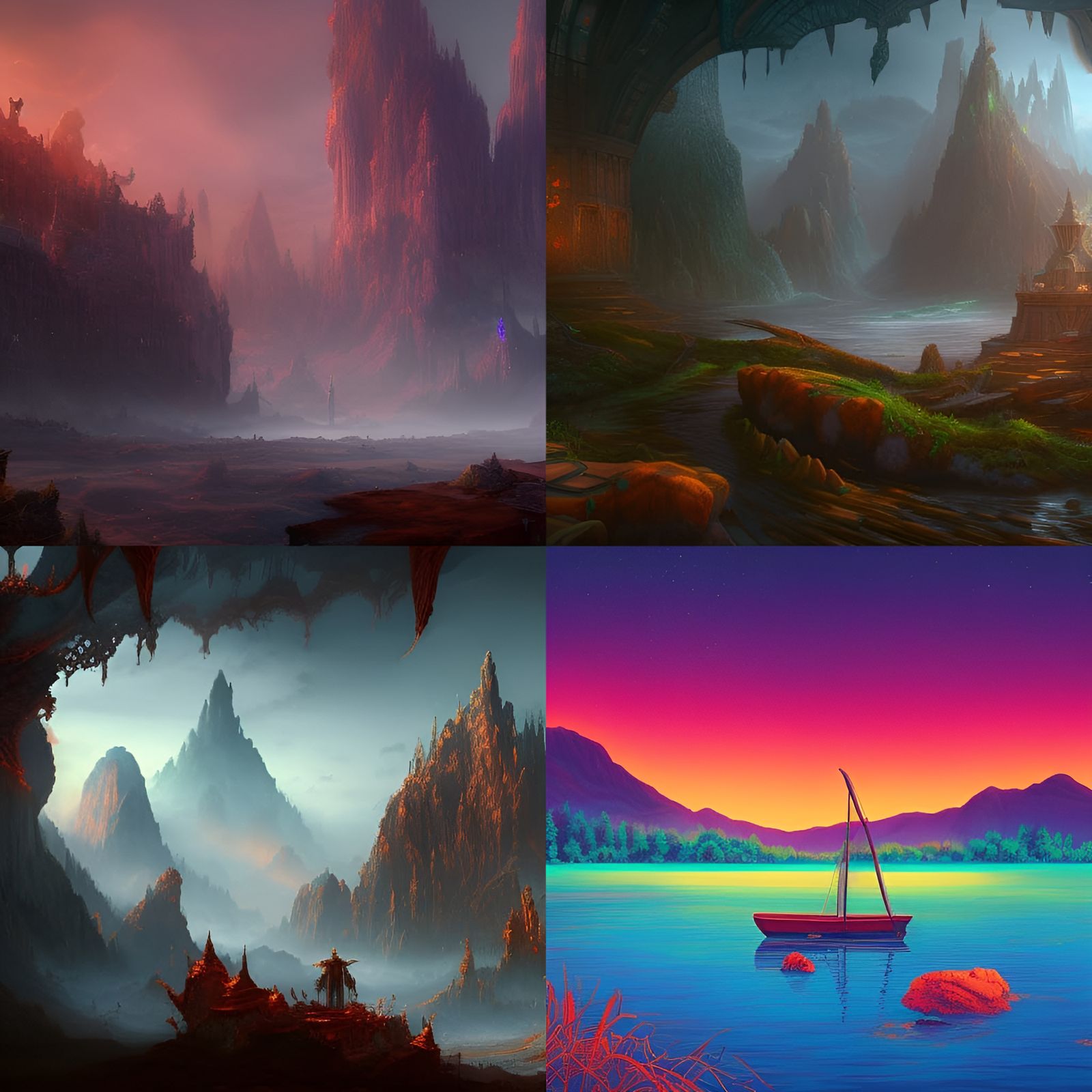 Fantastical Matte Painting in Deep Color, 8K