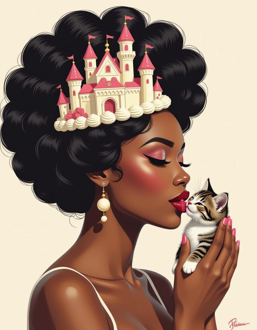 Panna Cotta Castle Hairstyle: Abstract Art