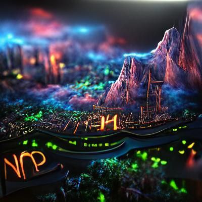 Neverland: Hyperdetailed Neon Matte Painting