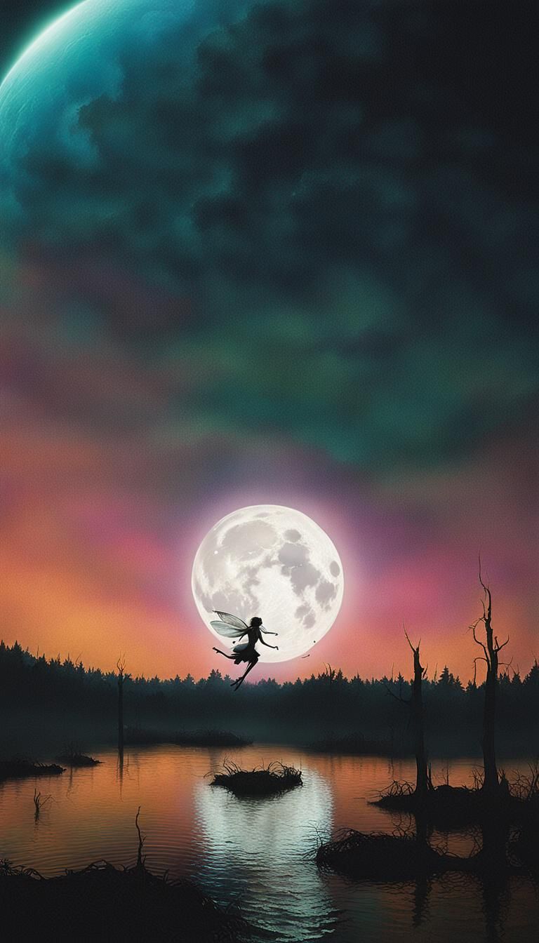 Ethereal Fairy Lingers in Haunting Post-Apocalyptic Moonlit...