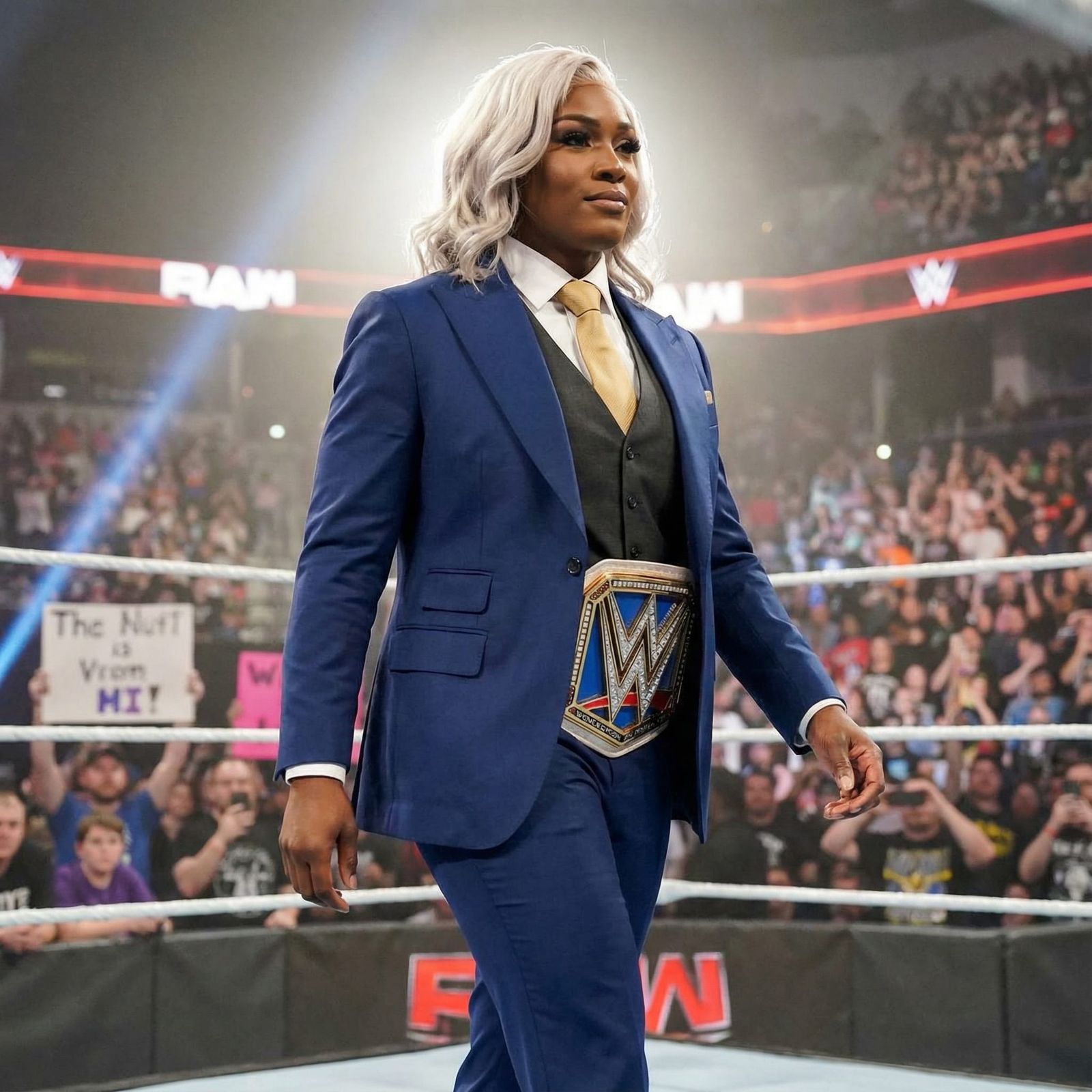 Powerful Athlete in Championship Suit