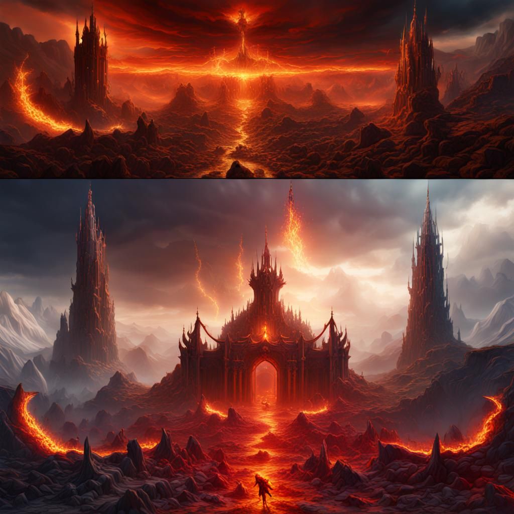 Hell vs Heaven: Detailed Fantasy Concept Art