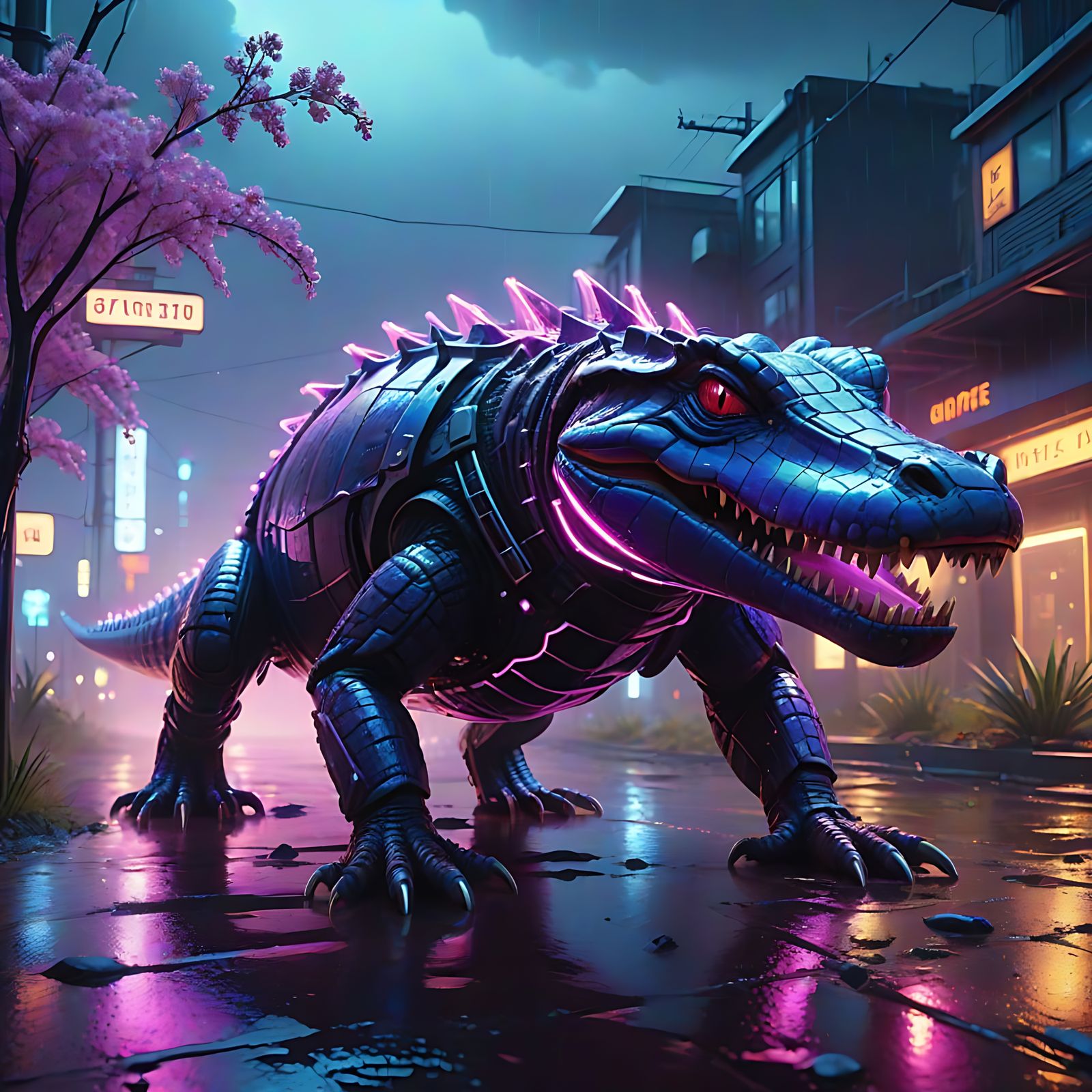 Neon Apex: The Guardian Beast of Nirvani!