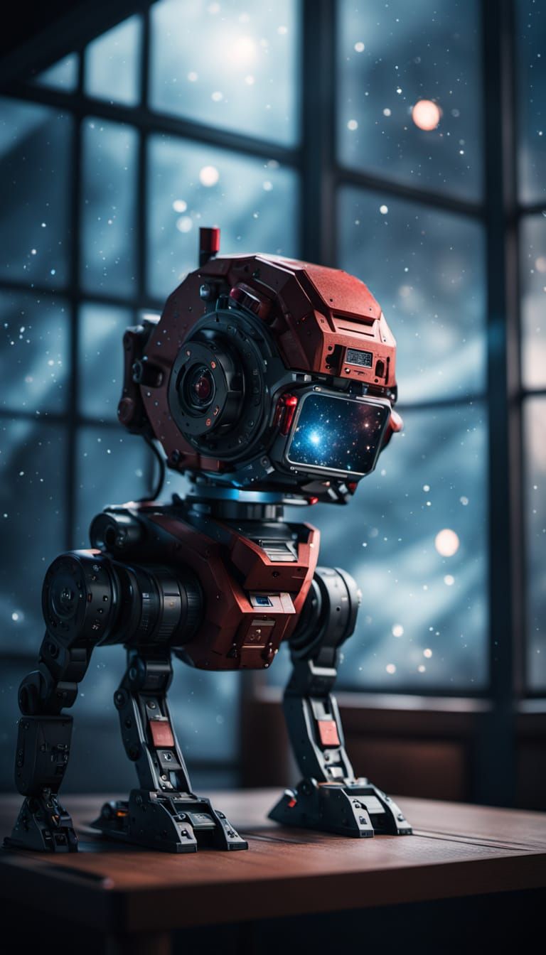 A Cinematic Red Borg Cube in Space