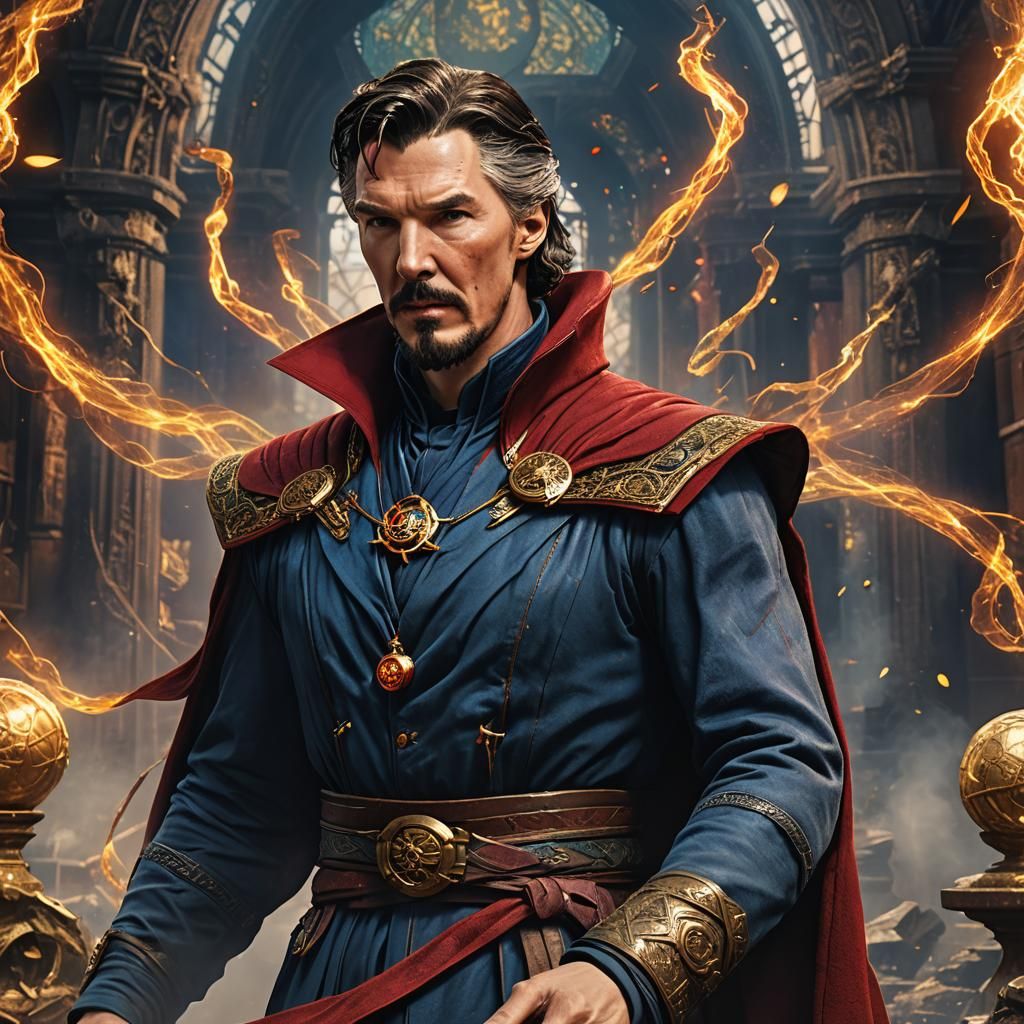 Doctor Strange as D&D Wizard: Detailed Fantasy Art