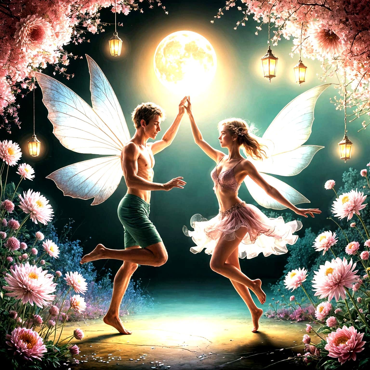 Fairy Dance in Dreamy, Impressionistic Landscape