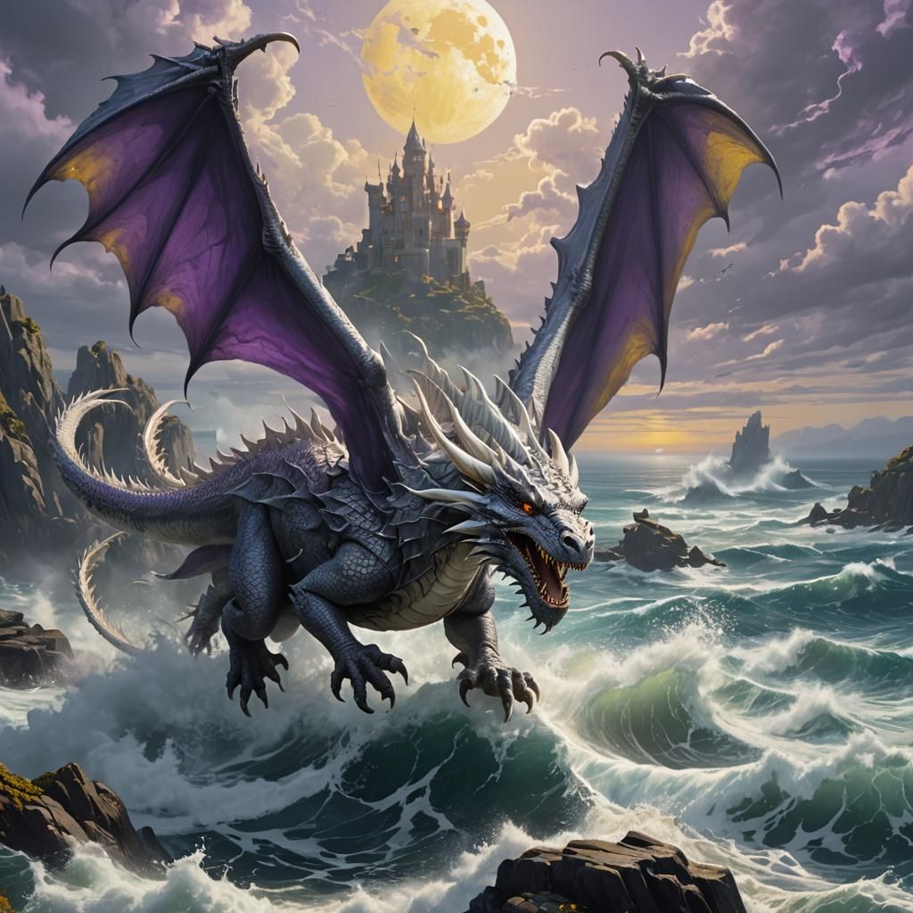 Dragon Flight: Dark Fantasy Art in 8K Resolution