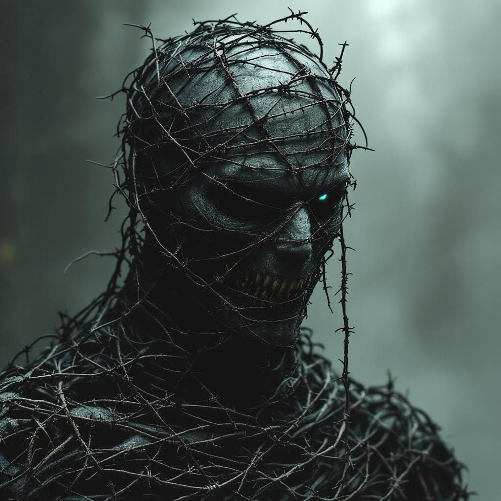 Barbed Wire Mummy in Gothic Horror Style