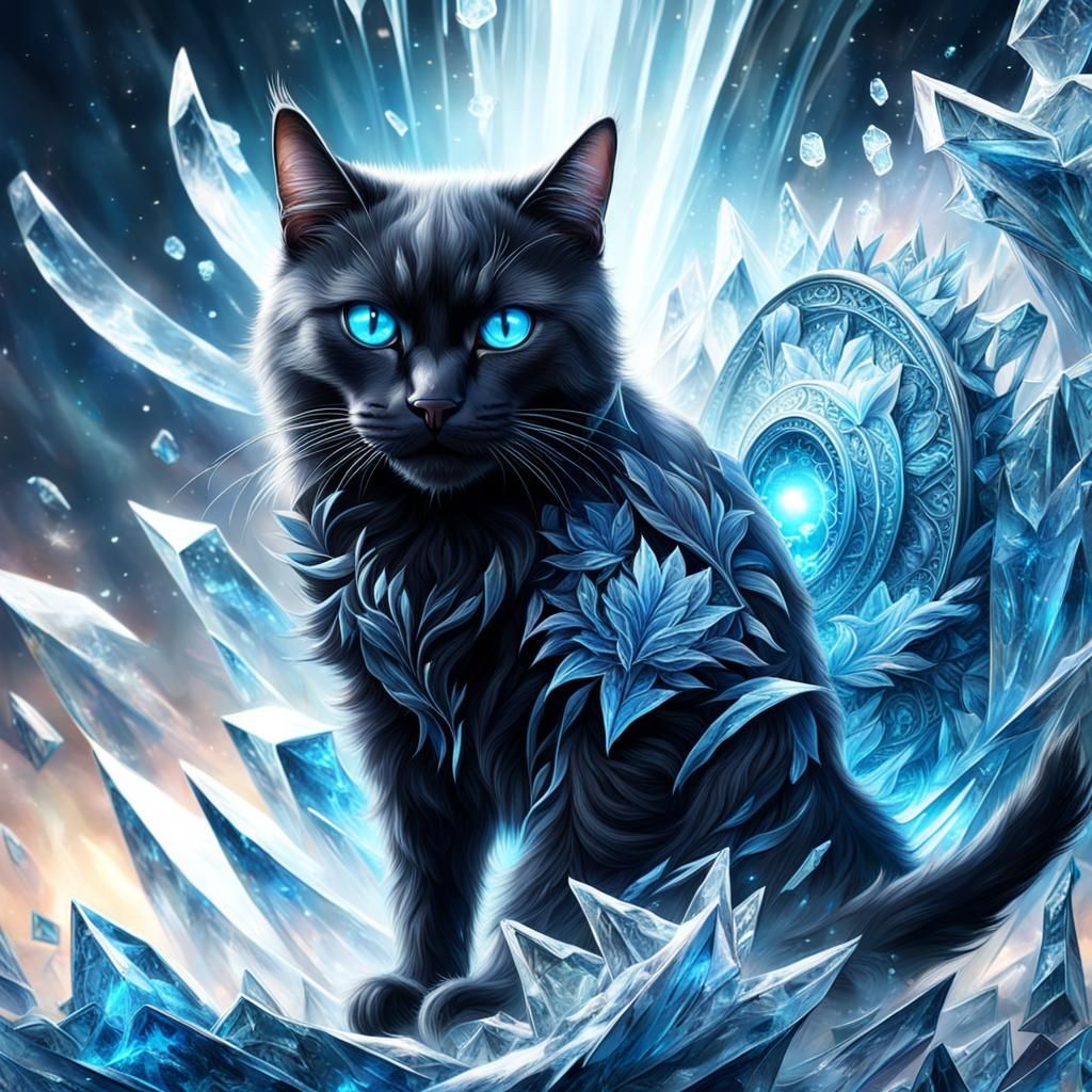 Black Cat in Tuxedo, Digital Matte Painting