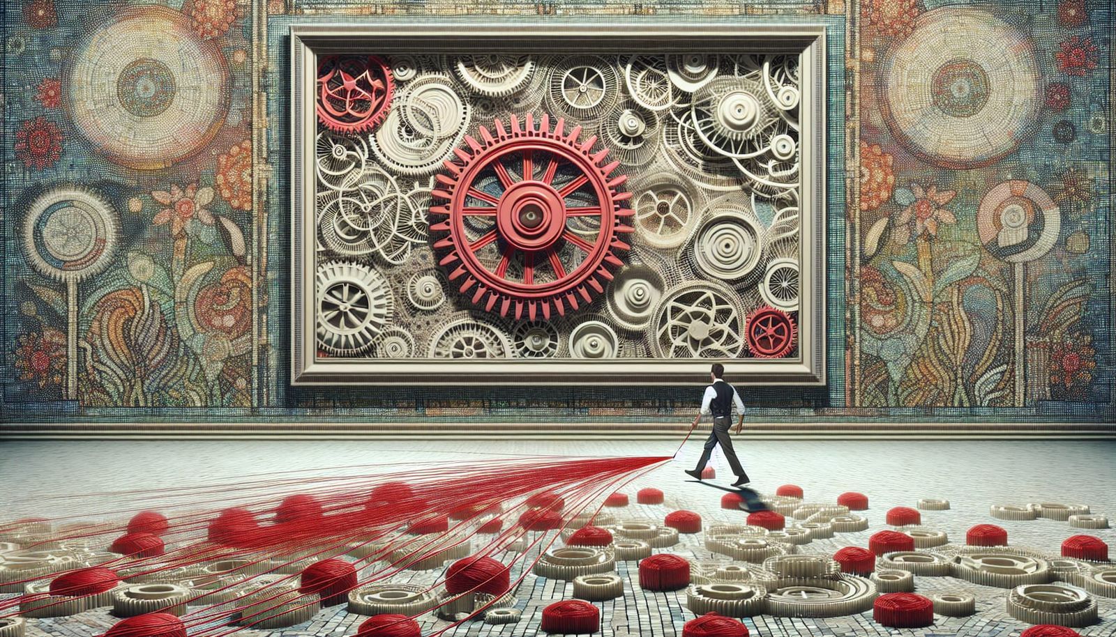 Spirograph Wheel with Gears and Yarn