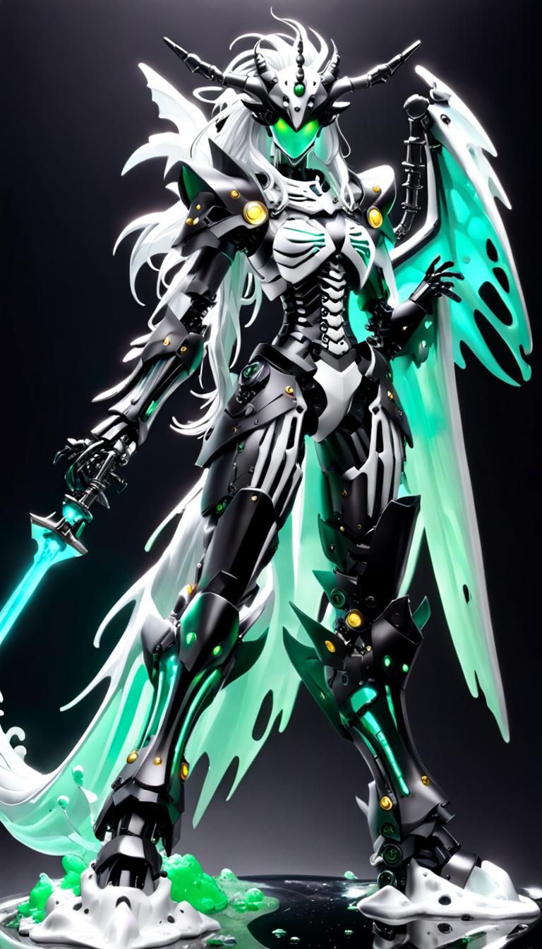 Chimera Girl with Robot Skeleton and Slime Body