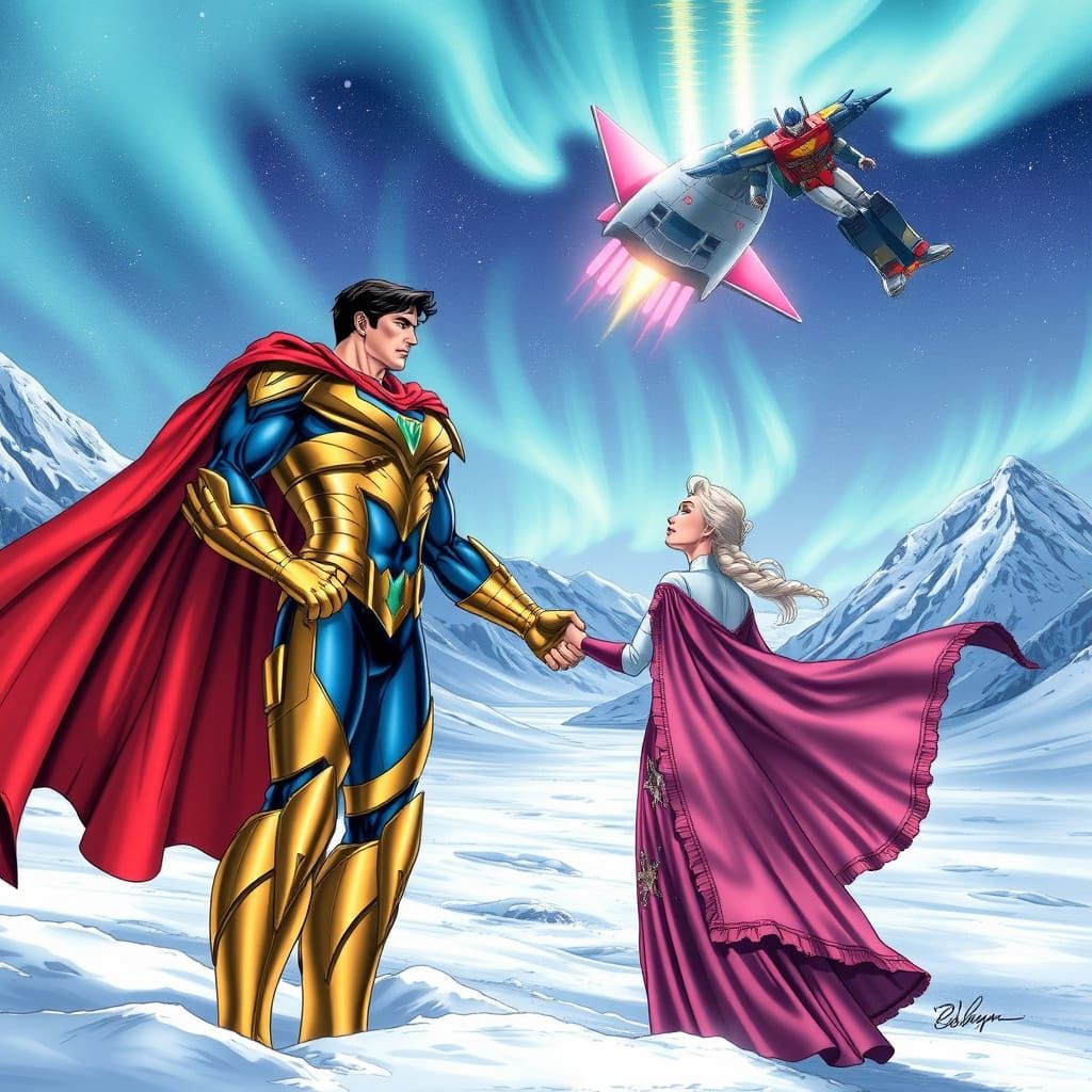 Superboy-Prime and Elsa in Frozen Tundra