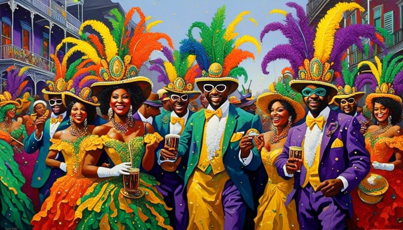 New Orleans Mardi Gras Zydeco Parade: Retro Style