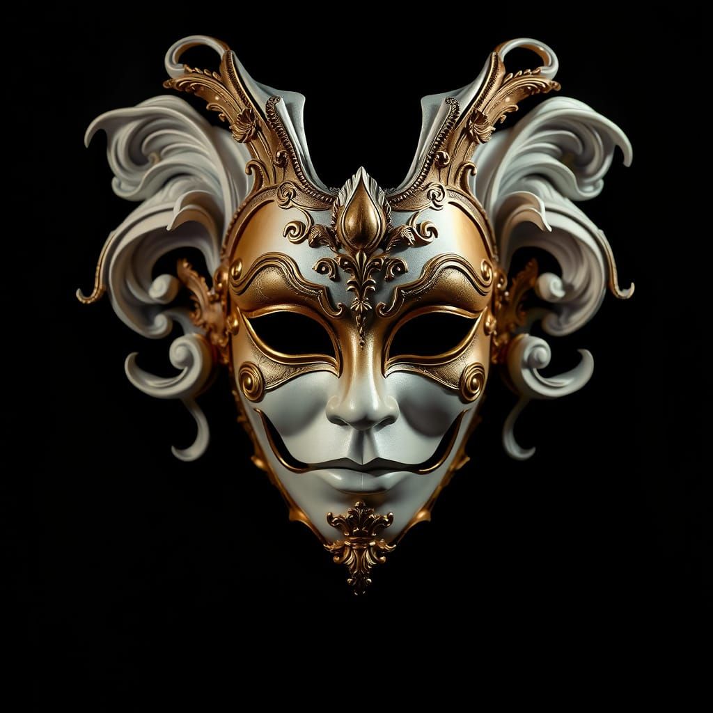 Ornate Theatre Mask in Baroque Style