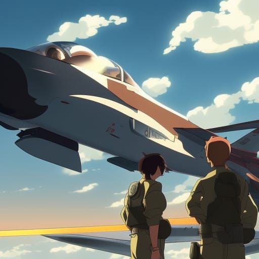 Top Gun in Studio Ghibli Anime Style