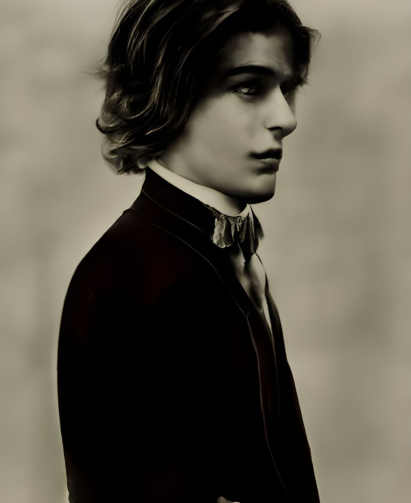 Portrait of a Handsome Young Man in Classic Style