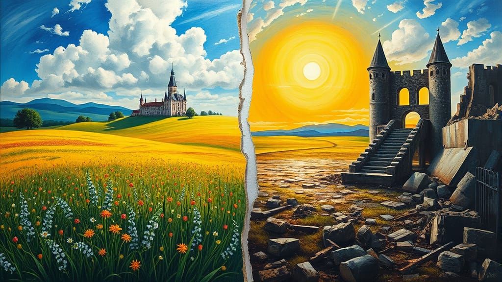 Surreal Torn Canvas Reveals Two Worlds