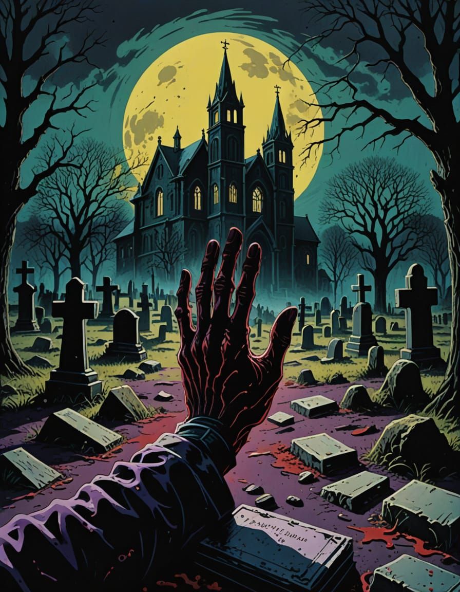 Zombie Hand Emerging Holding VHS Tape