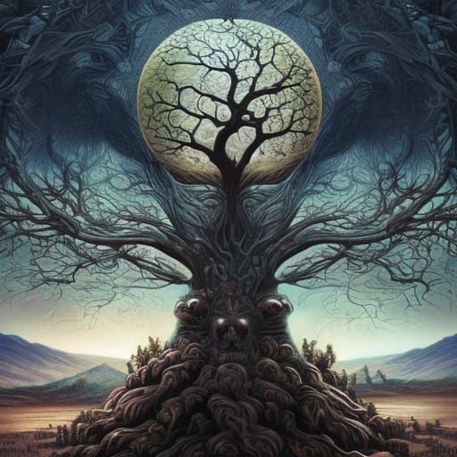 Epic Tree of Life in Comic Book Art Style