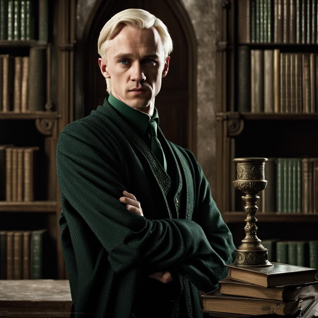 Draco Malfoy Portrait in Dark Fantasy Style