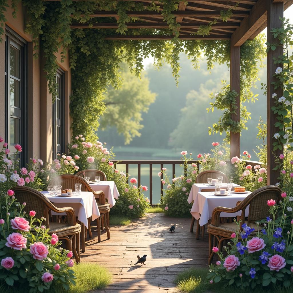 Spring Garden Cafe on a Sunny Morning