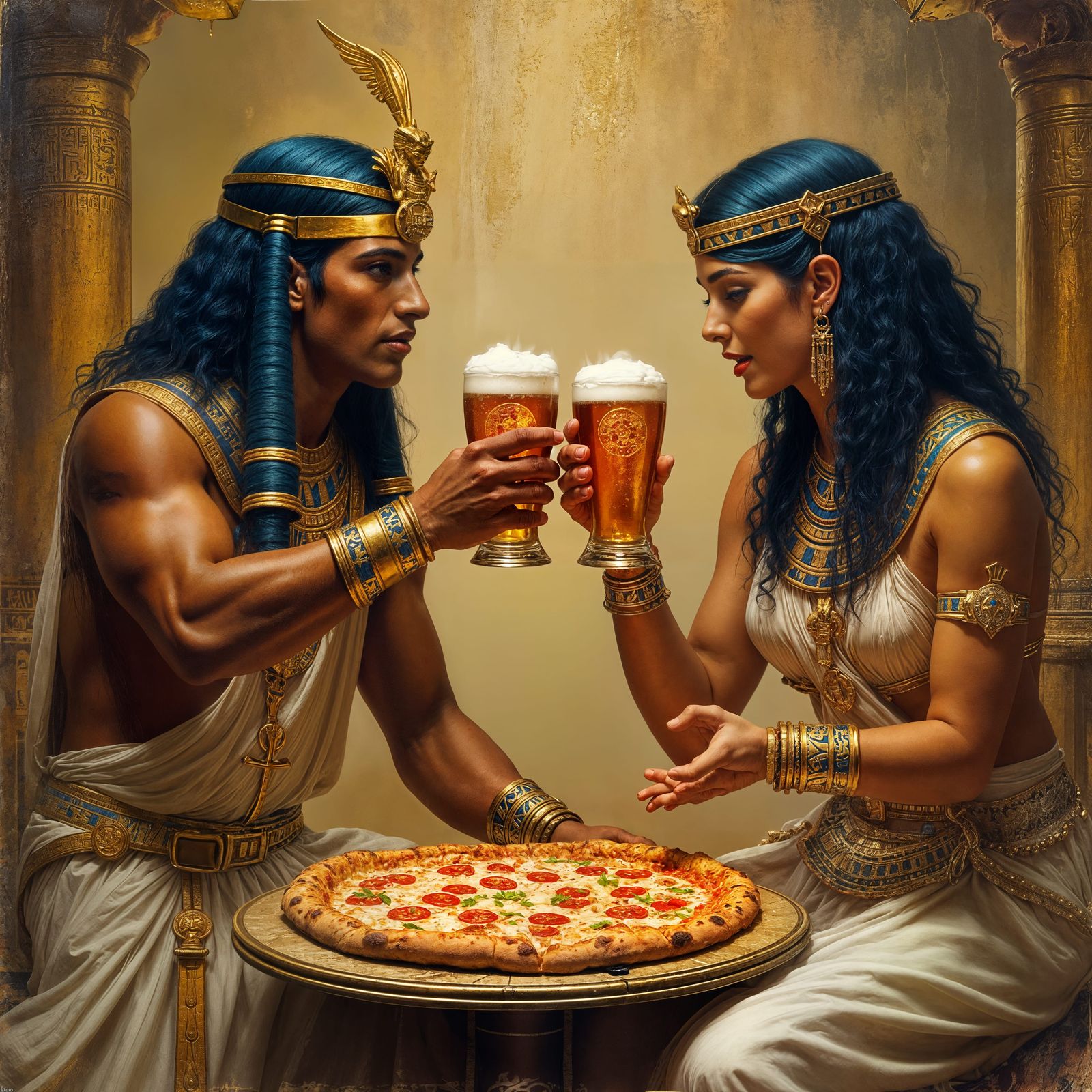 Ancient Egyptians Celebrate with Beer and Pizza