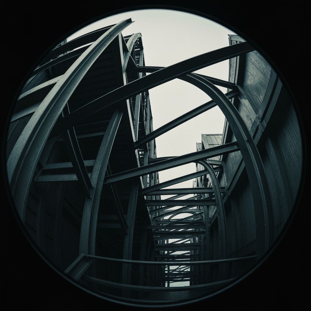 Eerie Seaside Town with Cyclopean Architecture