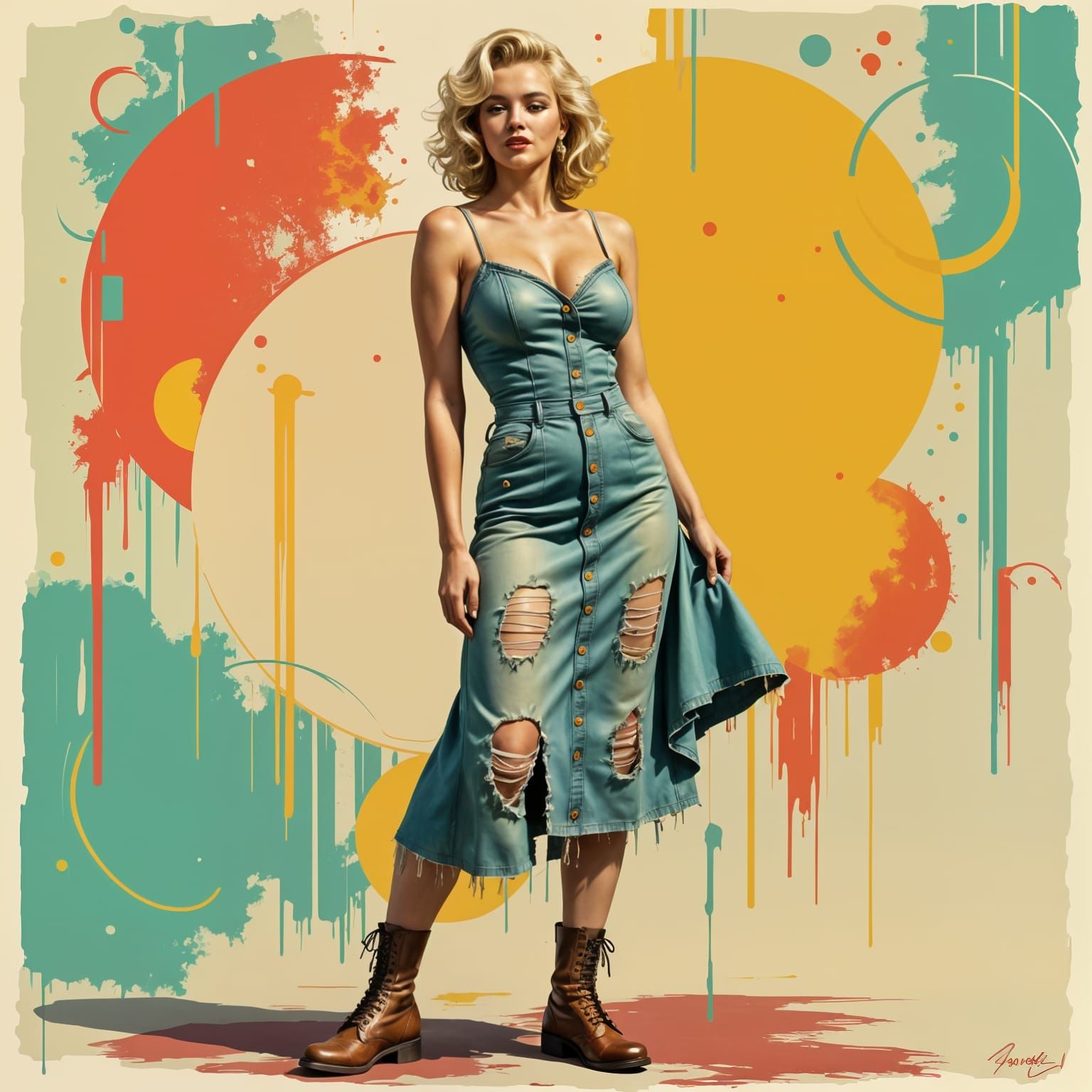 Marilyn Monroe in a Vintage-Inspired Potato Sack Dress