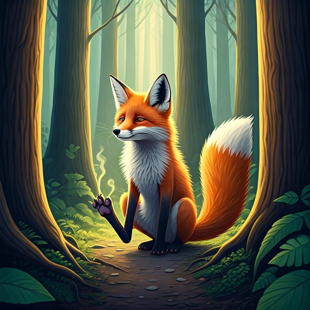 Fox Discovers Stinky Feet in Whimsical Forest