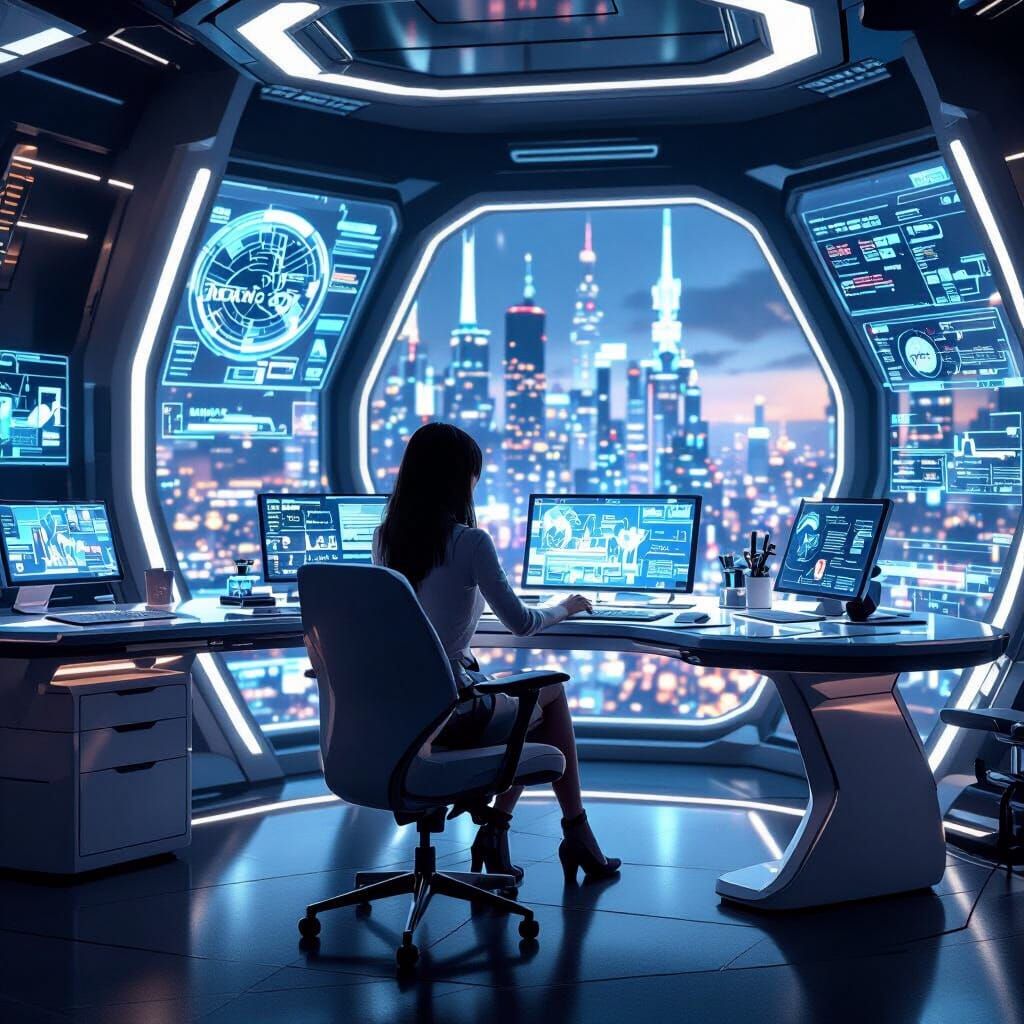 Futuristic Anime Architect Studio in 3D