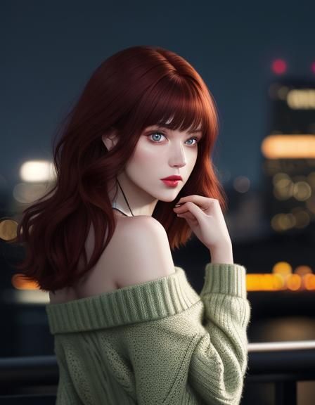 Striking Portrait of a Woman with Red Hair