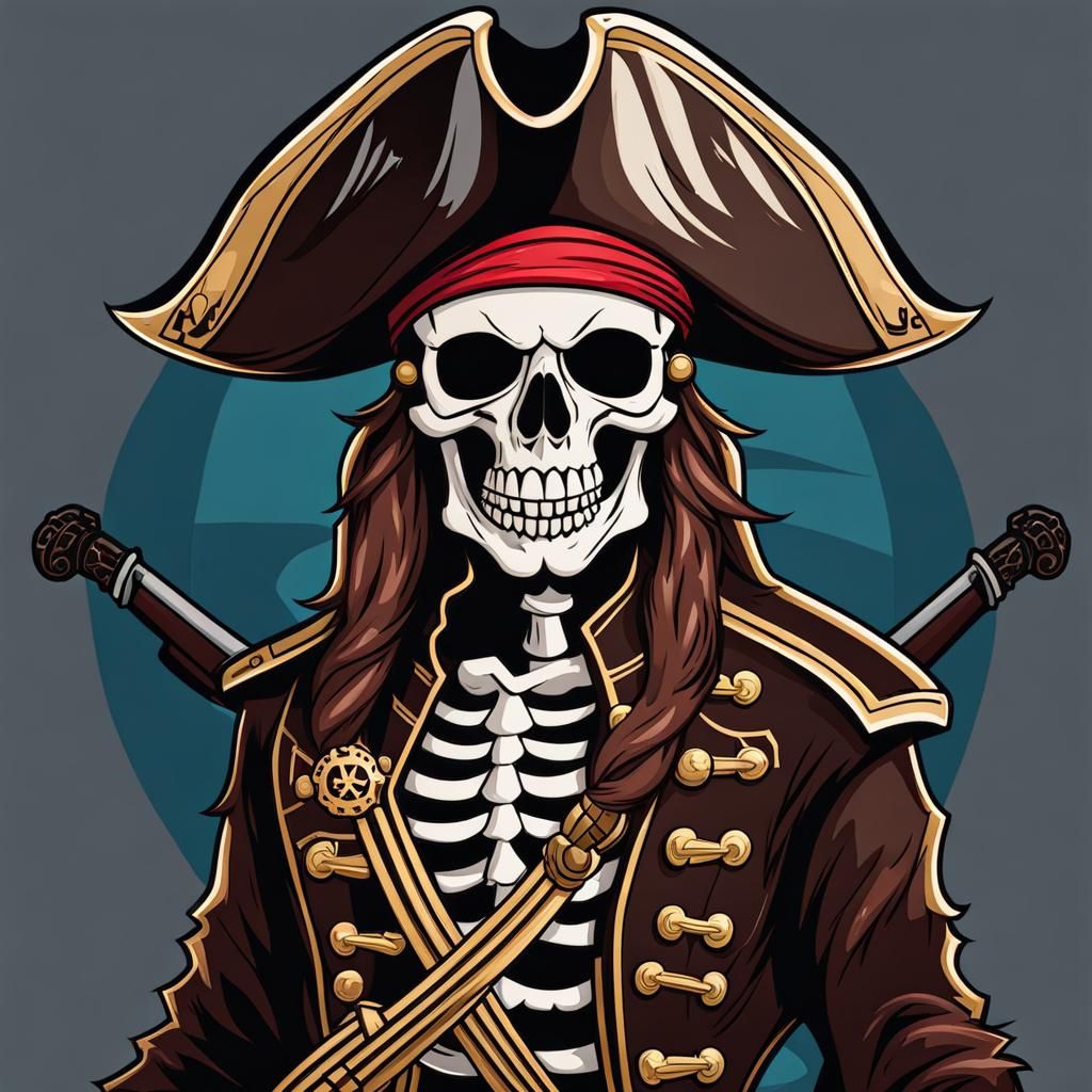 Cartoon Pirate Skeleton Avatar Image