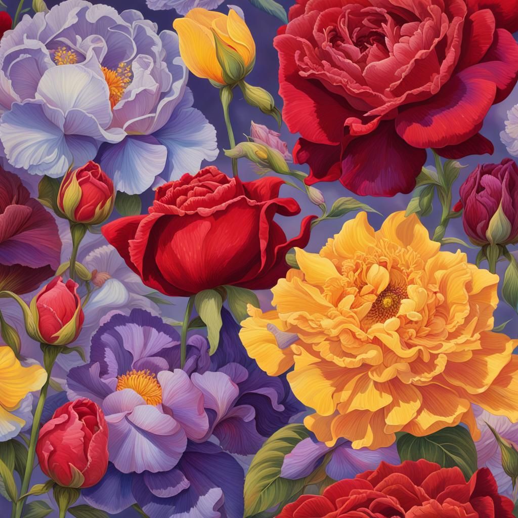 Reflections of Floral Beauty in Impressionistic Style