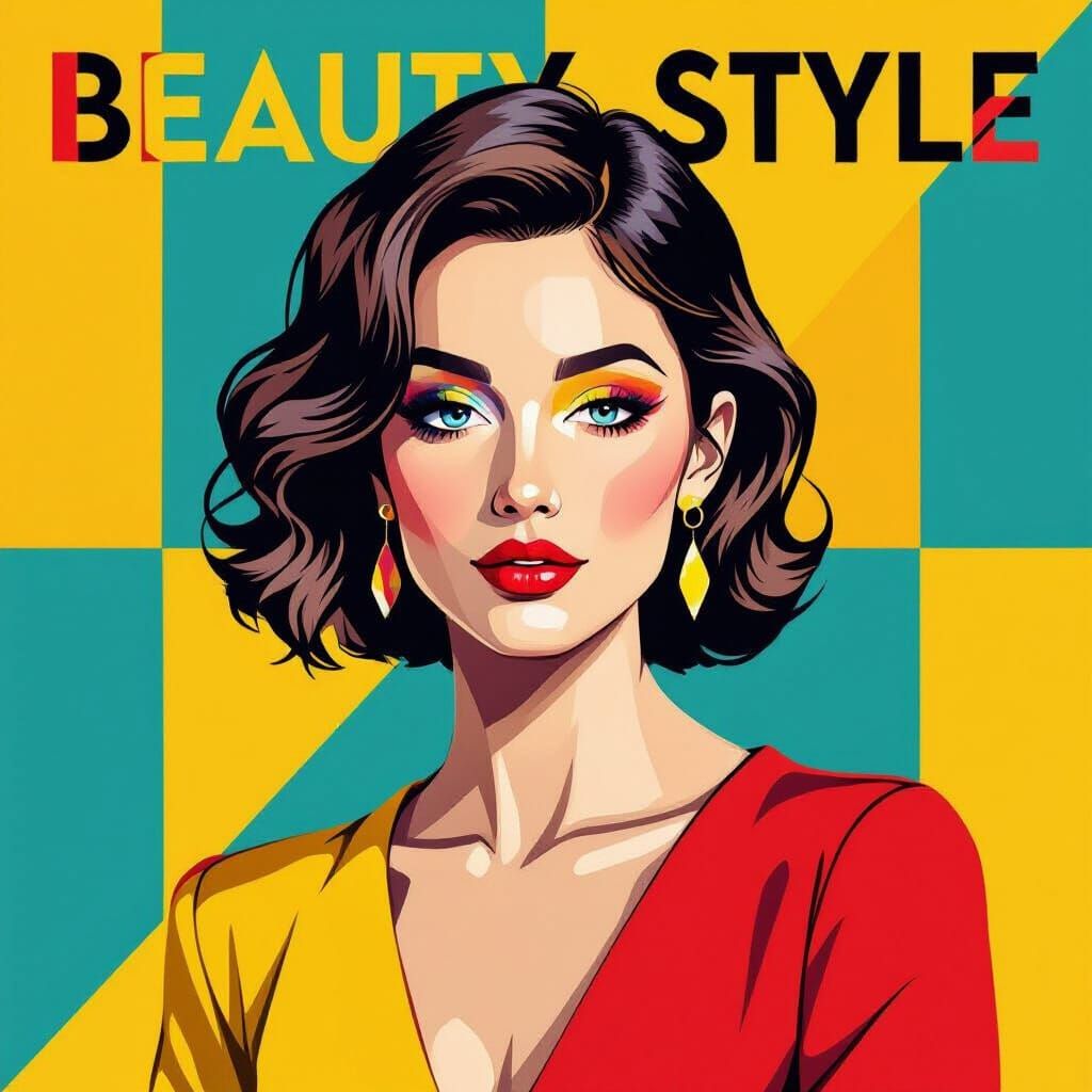 1925 Fashion Portrait in Pop Art Screen Print Style