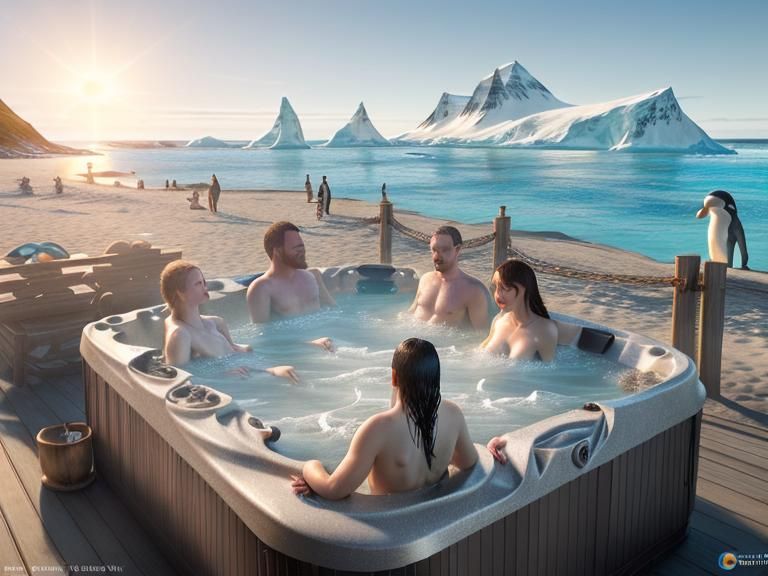 Arctic Island Beachside Hot Tub Paradise