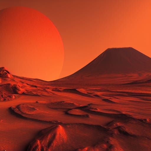 Volcano on Mars: Fantasy Concept Art