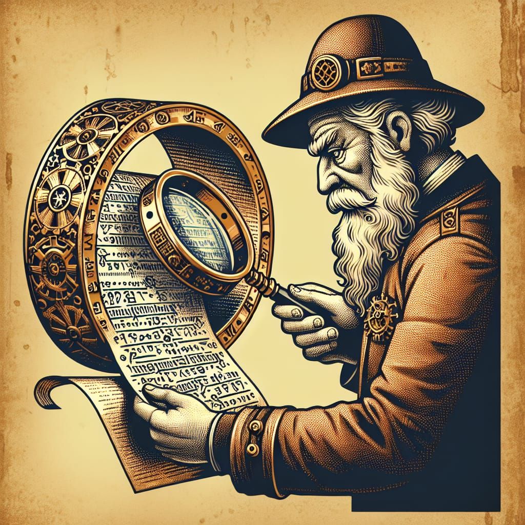 Wizard Detective Investigates Inscribed Ring with Steampunk ...