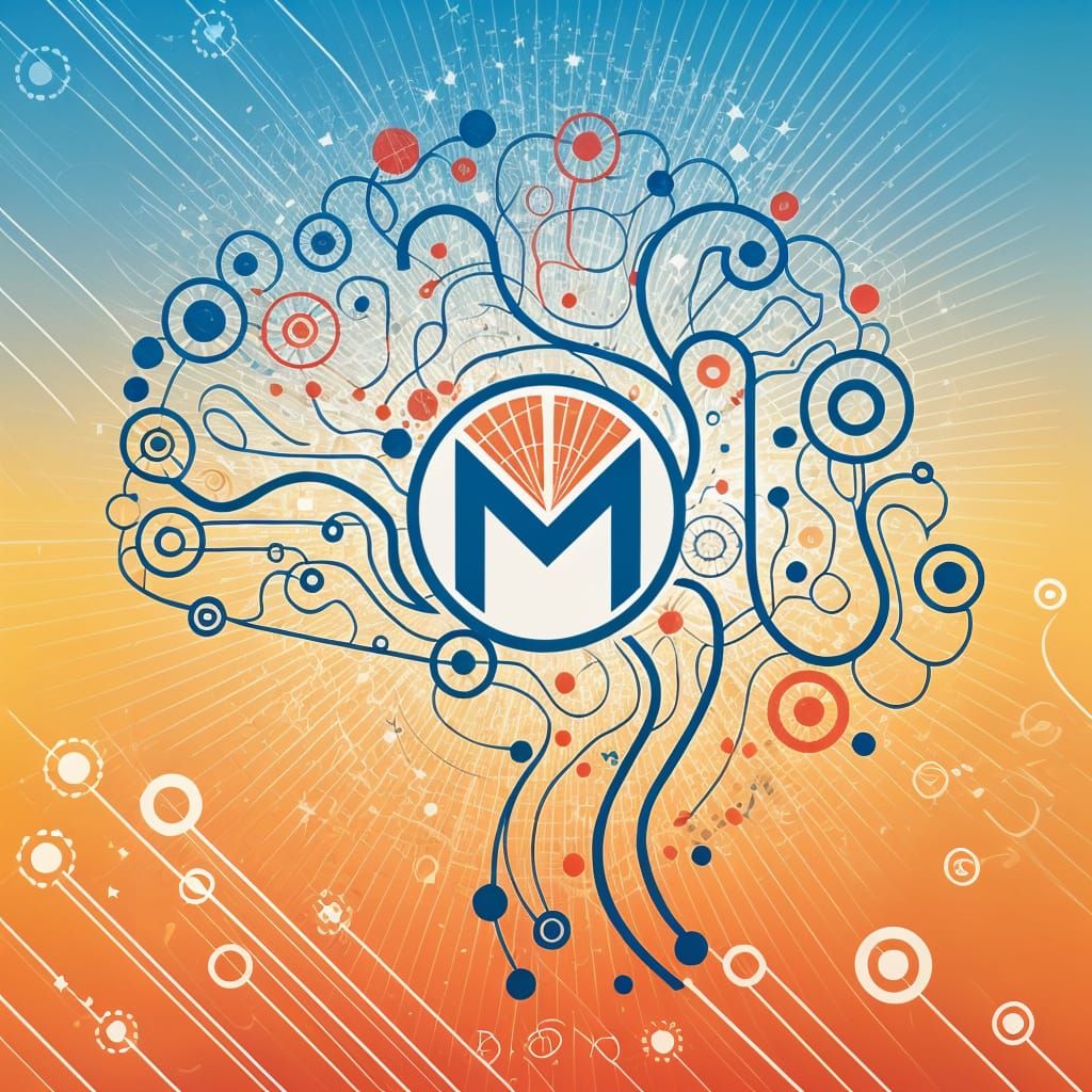 Dynamic AI Network Logo in Comic Book Style