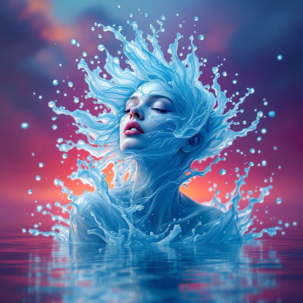 Ethereal Water Fairy Emerges From Pristine Lake