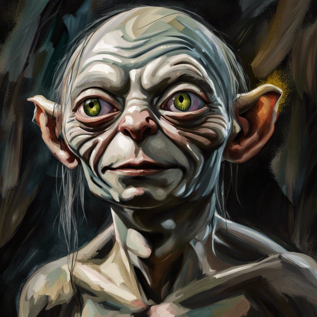 Gollum Gothic Portrait in Impasto Style