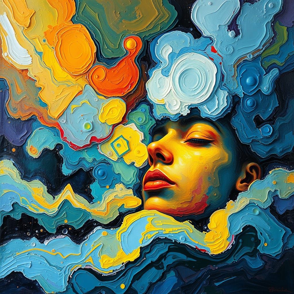 Expressionist Oil Painting: Waking Dream with Sirens