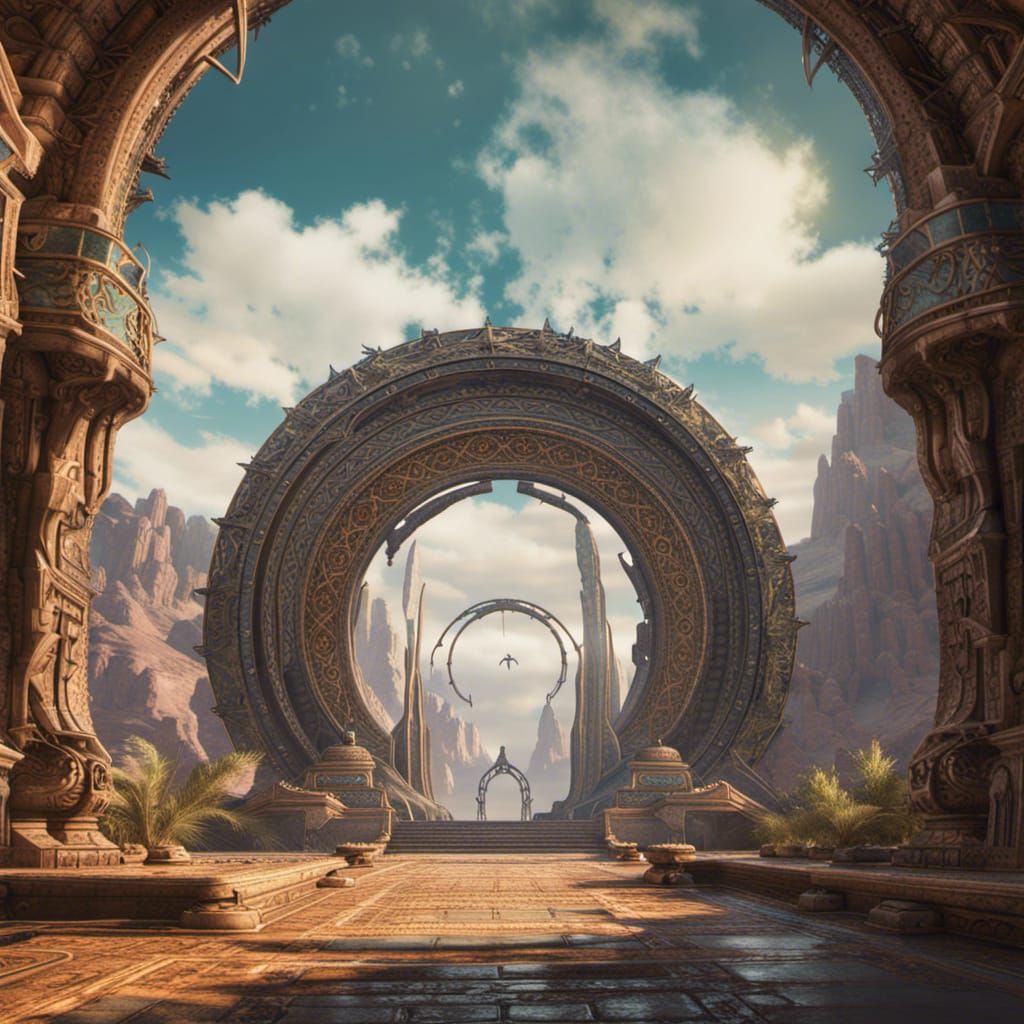 Detailed Matte Painting of an Ancient Stargate