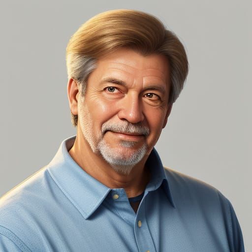 Dad Portrait with Soft Lighting in Cartoon Style