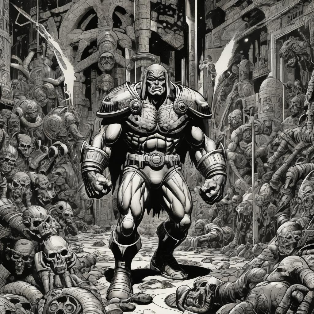 Grimdark Figure in Jack Kirby Style