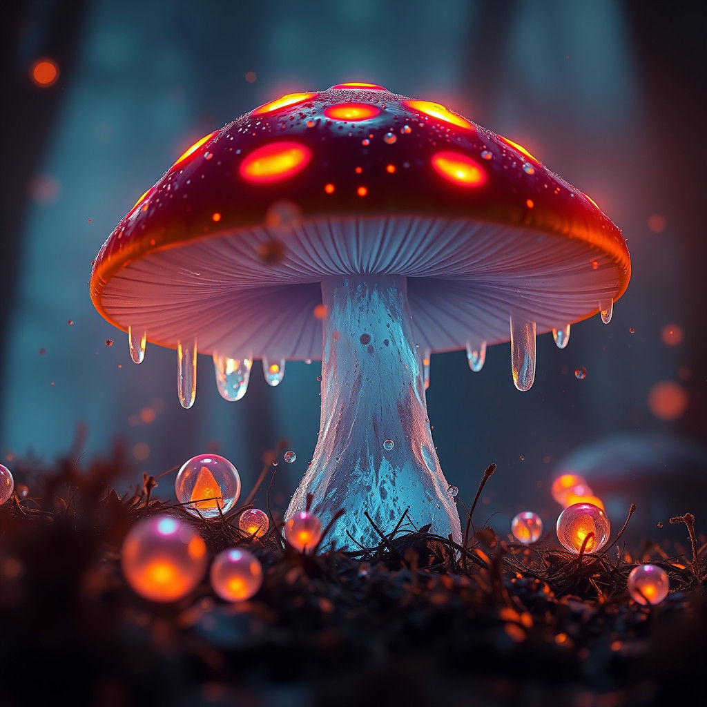 Glowing Mushroom in Forest: Fantasy Concept Art