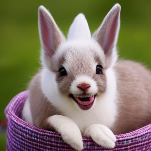 Cheerful Easter Bunny with Colorful Eggs in Cartoon Style