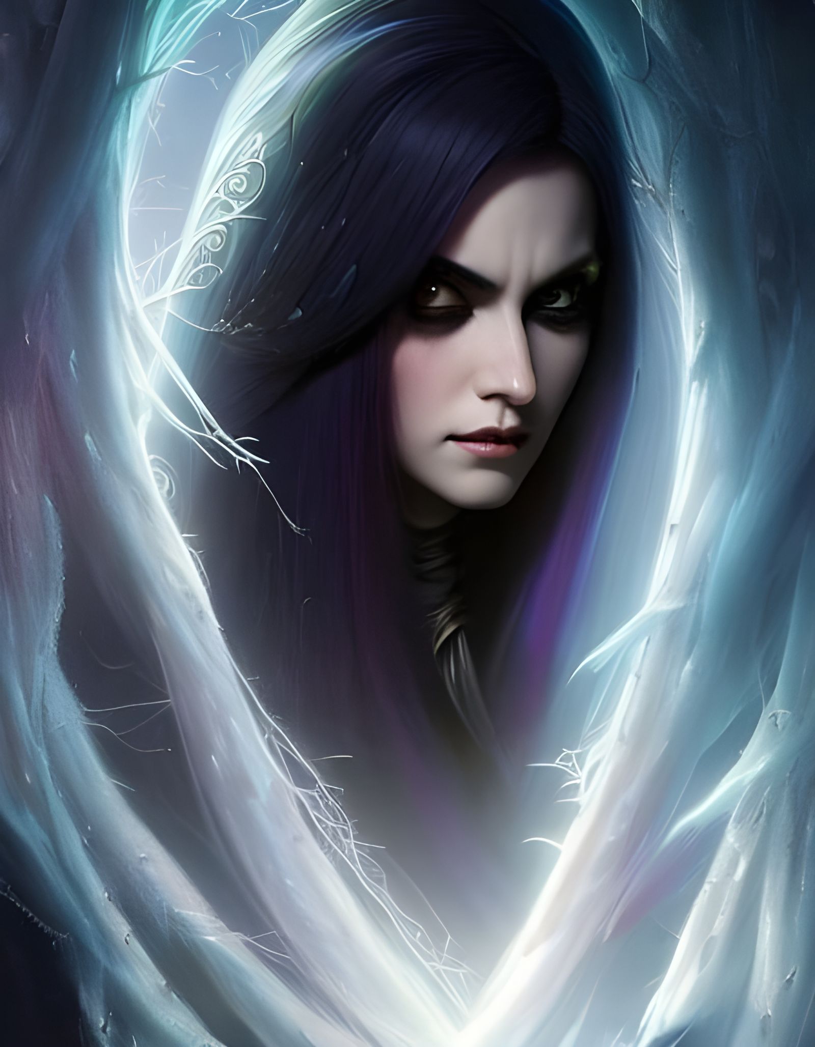 Gothic Witch Portrait in Dark Fantasy Style